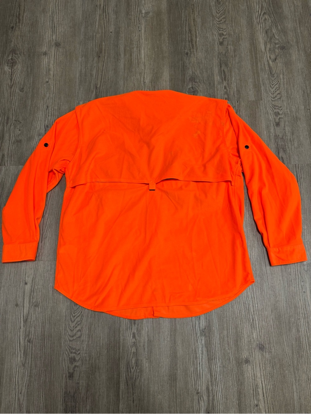 Cabelas Mens M Blaze Orange Fleece Hunting Shirt Utility Pocket Vented Back - Picture 6 of 10